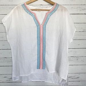 House of Harlow 1960 White Linen Embroidered Top - NWT